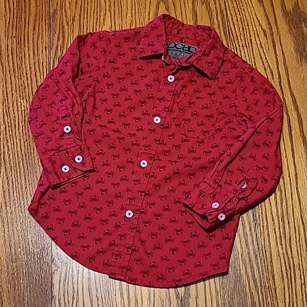 DCBD Lobster Button Down Shirt - Boy's 3T